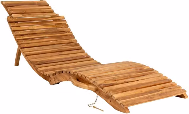 Sdraio da giardino Vikasa Home in teak naturale marrone con schienale regolabile