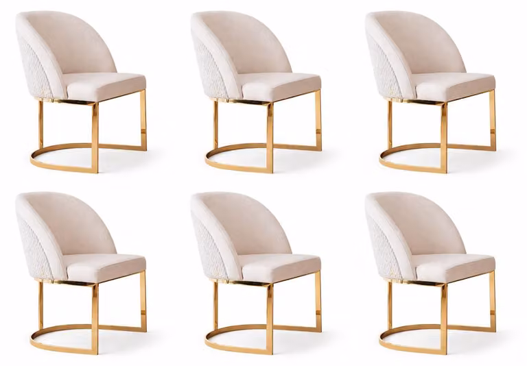 Set di 6 sedie da sala da pranzo color beige: sedie da sala da pranzo e da cucina