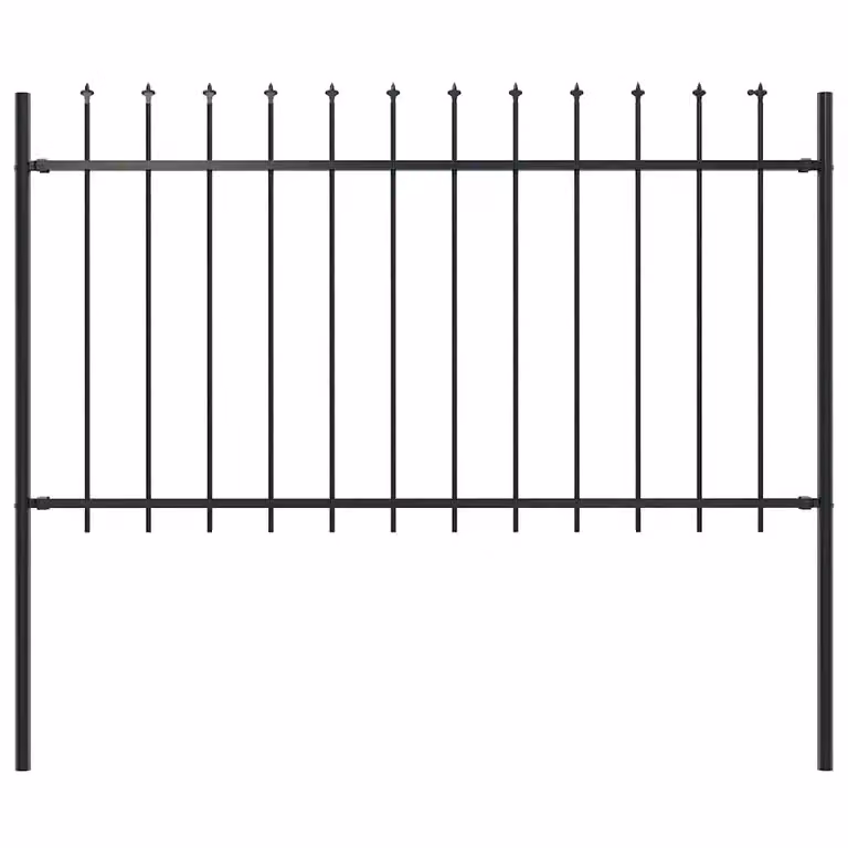Recinzione da giardino vidaXL Woerden con punta a lancia in acciaio nero H: 170 cm x L: 100 cm
