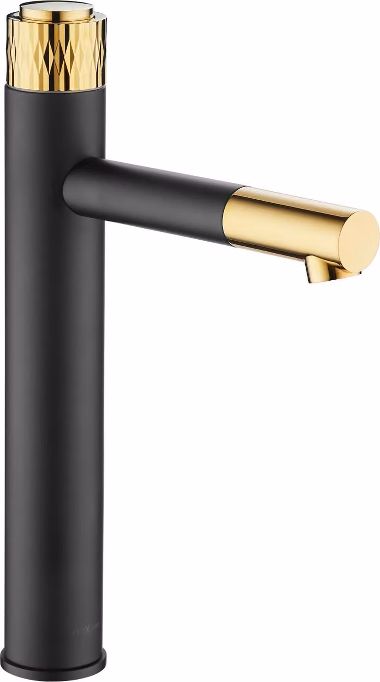 Mexen Diamond rubinetto lavabo alto, nero/oro - 71510-75