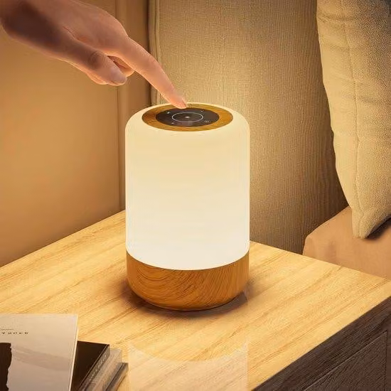 Lampada da comodino a LED con funzione touch, dimmerabile, 8 colori, 3 modalità, timer, porta USB, per camera da letto e soggiorno