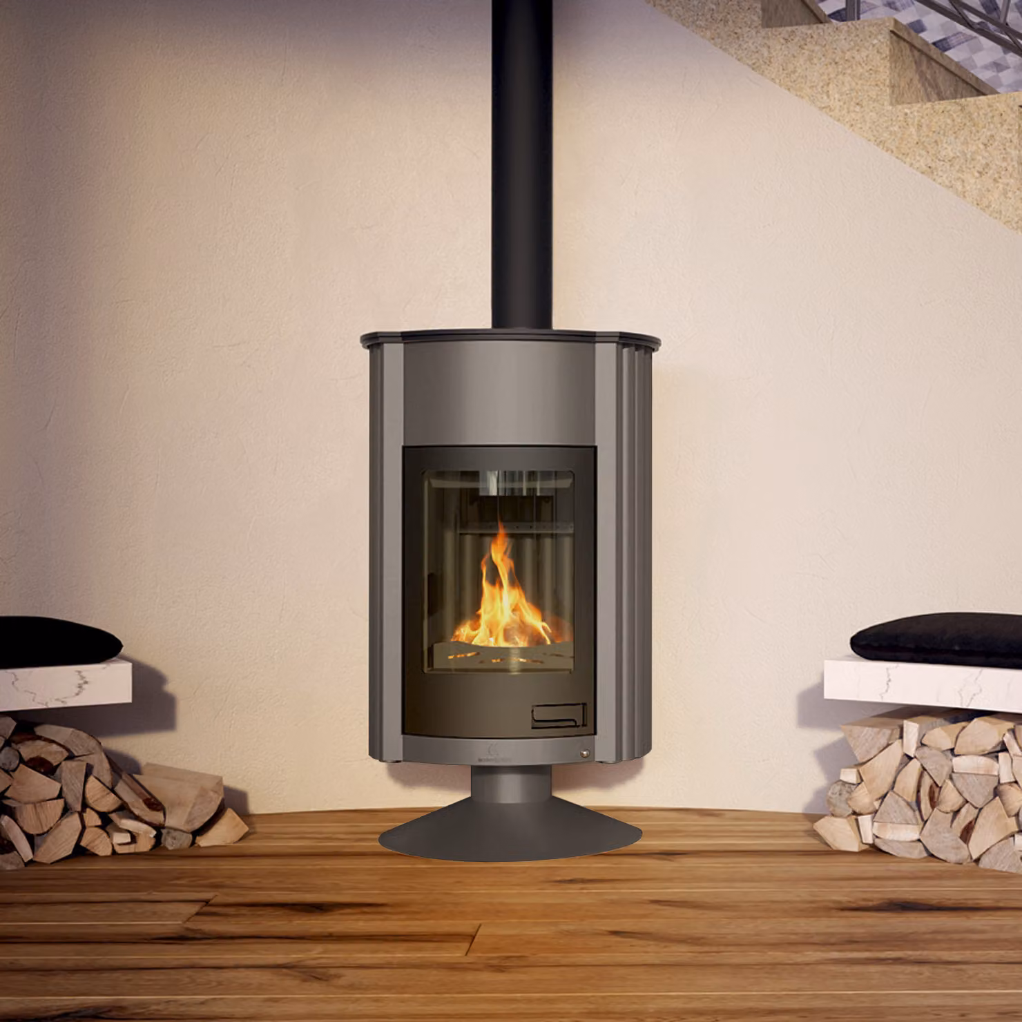 Termocamino HS FLAMINGO MASTERFLAMME Grande II - grigio