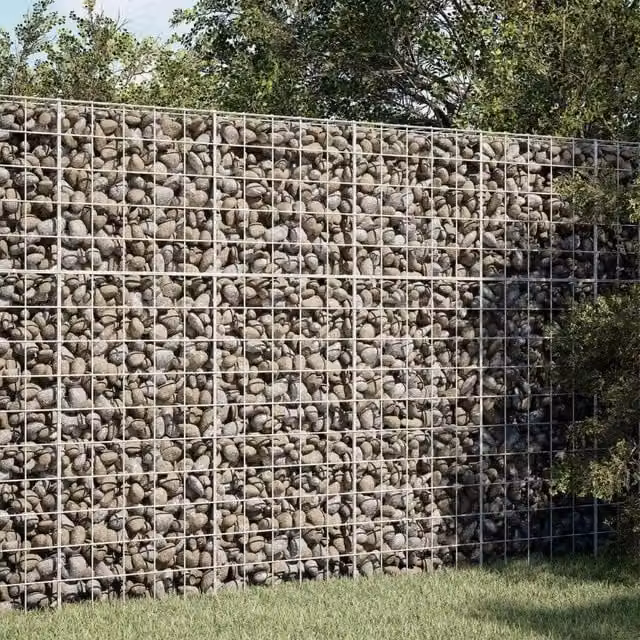 Gabione con filo da 5 mm e rete 10x10 cm 150x20x150 cm 3465045