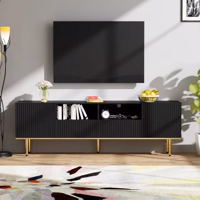 Mobile TV moderno - Zephmum- Con piedi e bordi dorati