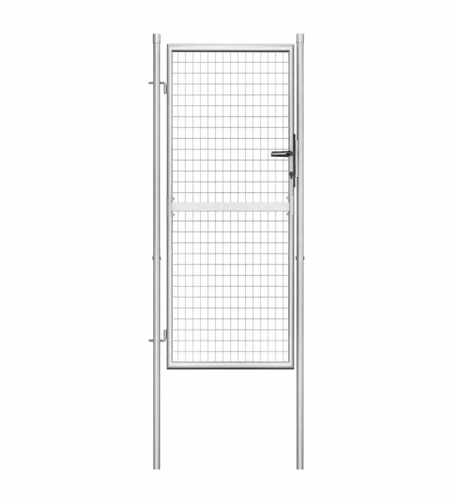Cancello per Giardino in Acciaio Zincato 105x225cm Argento