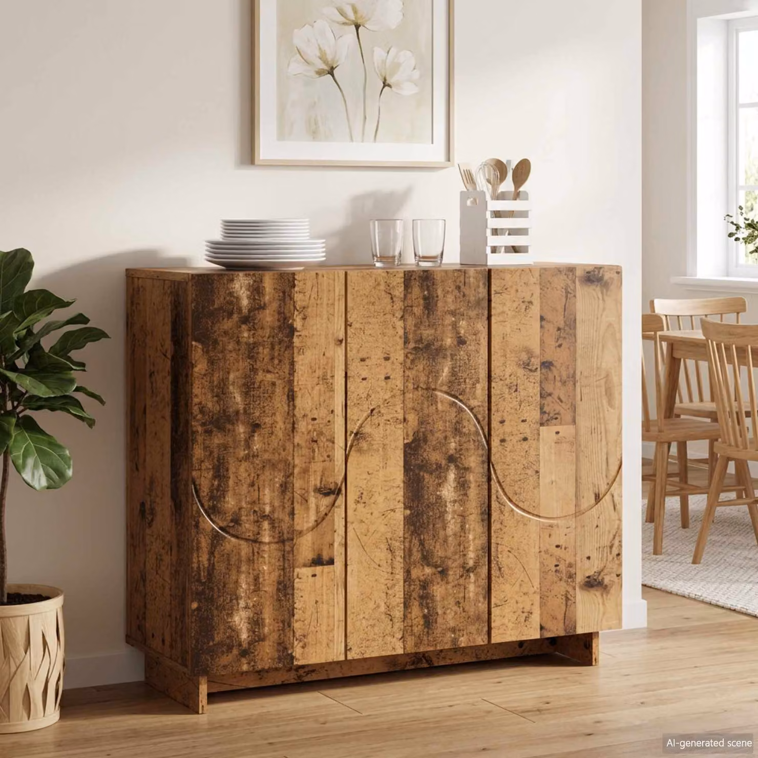 Credenza vidaXL in legno ingegnerizzato color marrone, stile moderno, L 85,5 x P 31 x H 75 cm