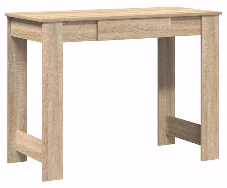 Scrivania in legno massello con finitura effetto noce Sonoma