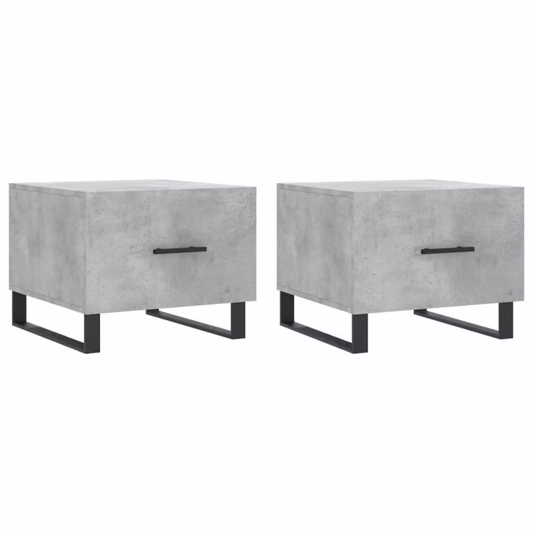 Tavolini Salotto 2pz Grigio Cemento 50x50x40 Legno Multistrato