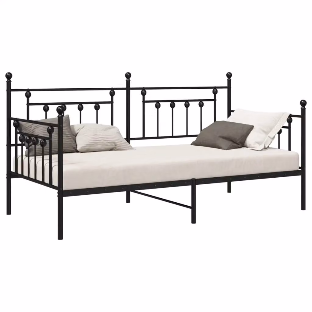 Struttura per letto di giorno in metallo nero opaco L: 107 cm, P: 207 cm, H: 113 cm – 2