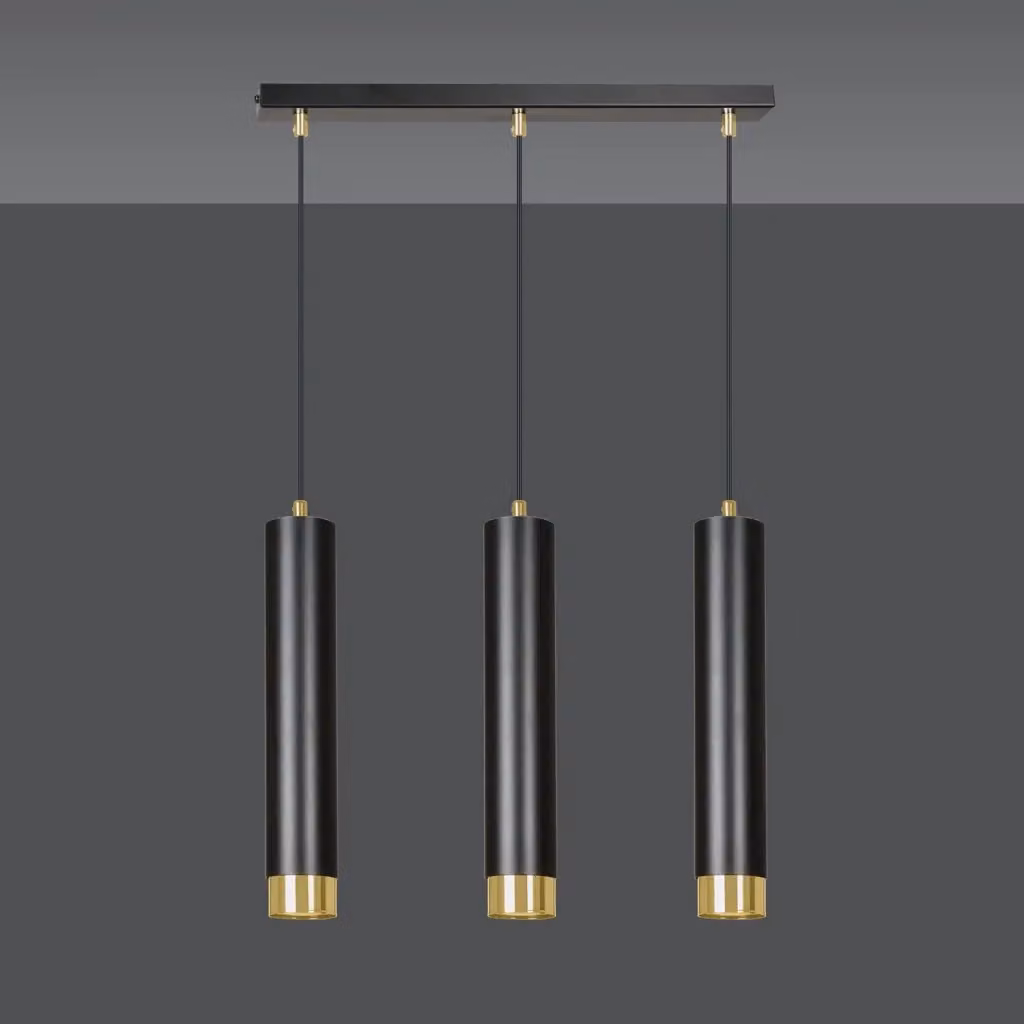 Lampadario Wagner Luceart-Classic a 3 Luci in Acciaio Nero e Oro con Design Moderno – 2