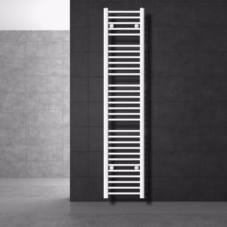 LuxeBath radiatore per bagno Sahara, 300x1800 mm, bianco, diritto con attacco laterale, senza elemento riscaldante