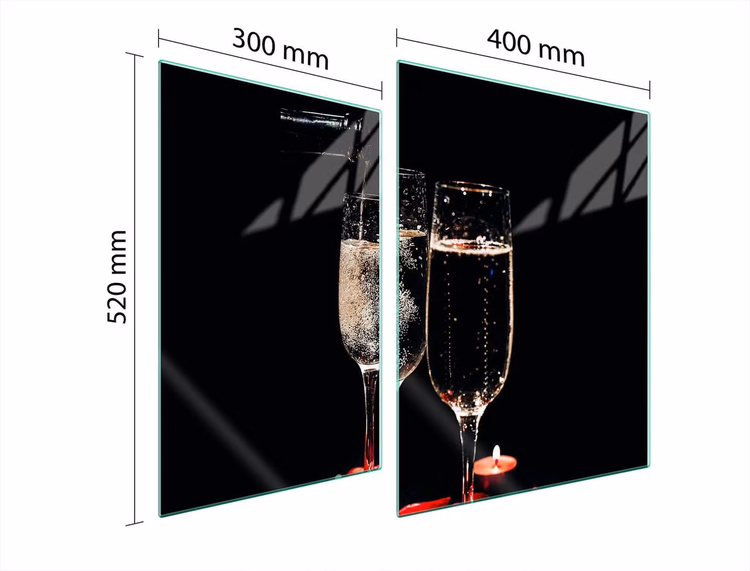 Piatto Di Protezione In Vetro Per Il Cuore 70X52 Vino