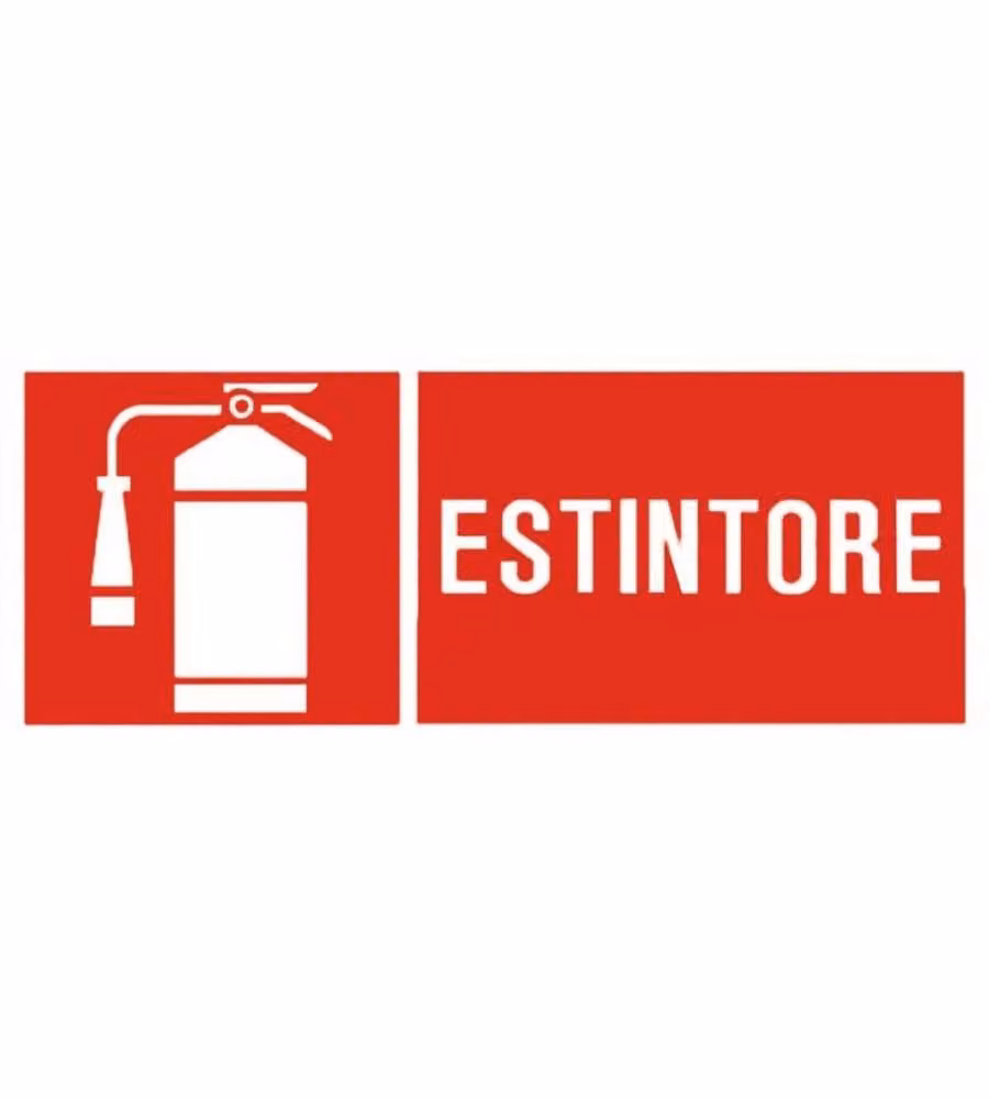 ROSH Targa CEE Sicurezza Estintore 31x14 cm Spessore 1 mm