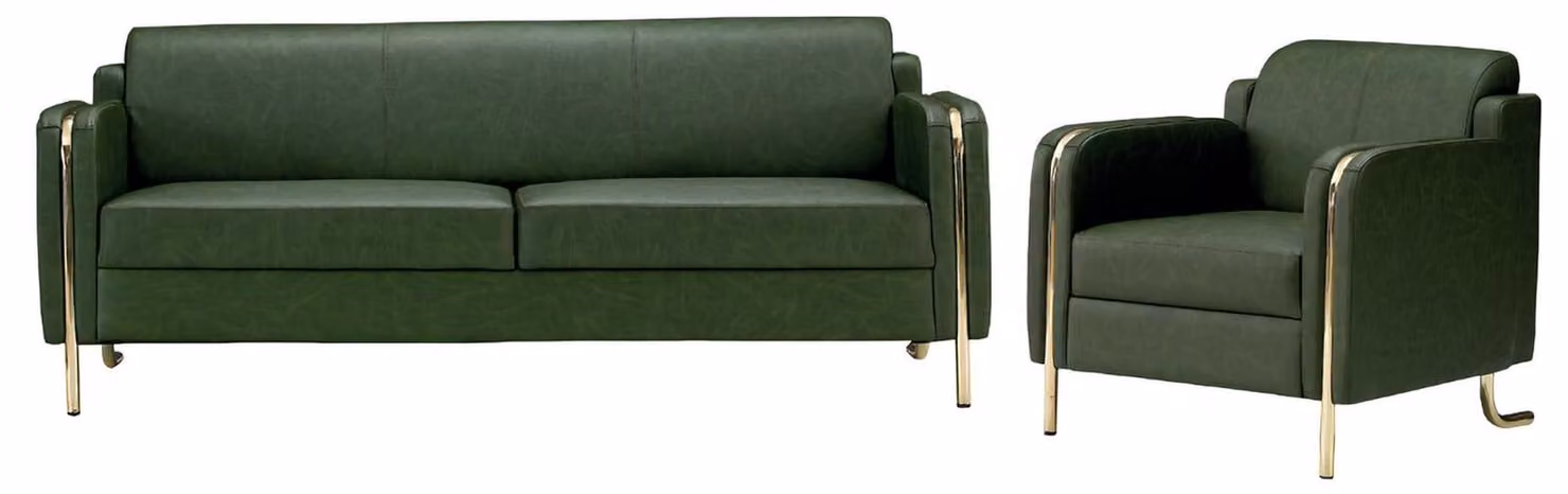 Sofa Set Wohnzimmer Luxus Leder Sofas 3 Sitzer Sessel Garnitur Design Modern