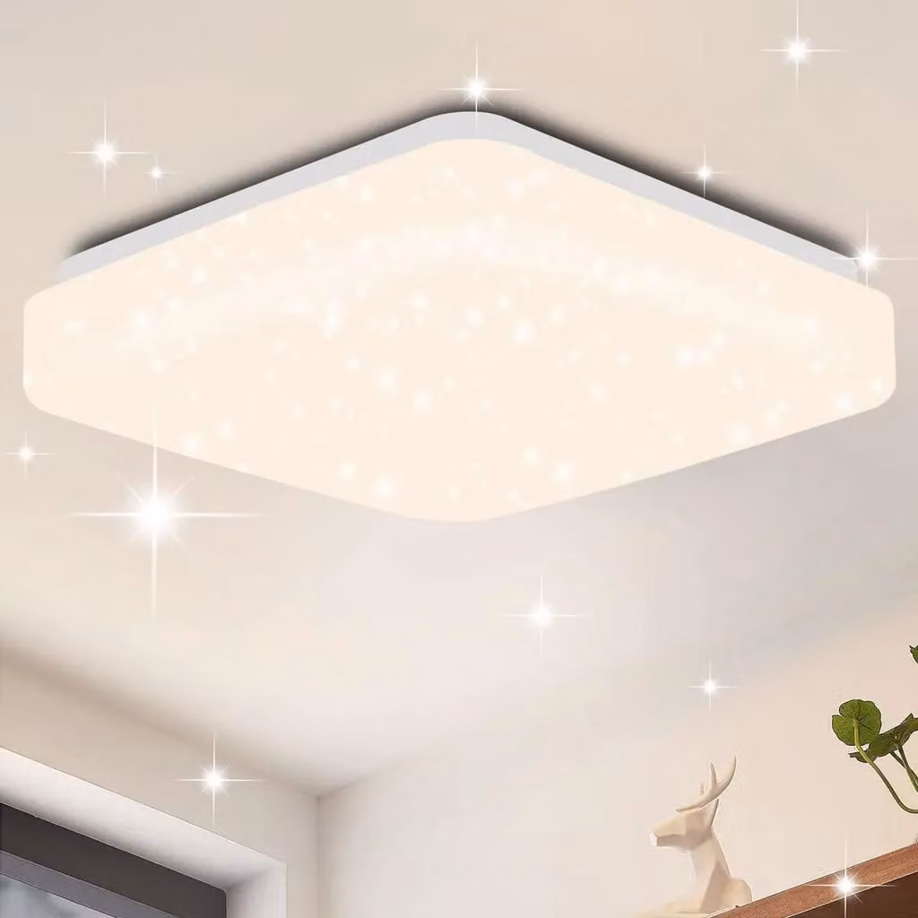 ZMH Plafoniera a led per cameretta dei bambini lampada a soffitto cielo stellato piccola angolare 15W 4000K 21cm bianco neutro moderna per camera da letto scala corridoio ufficio