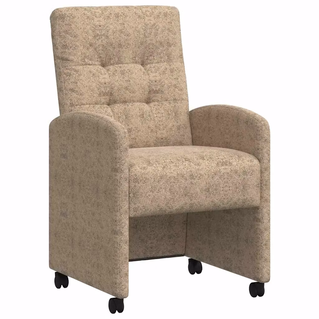Set di 2 sedie da pranzo vidaXL con ruote e braccioli in pelle sintetica, Grigio chiaro, L: 58 cm, P: 67 cm, H: 97 cm – 2