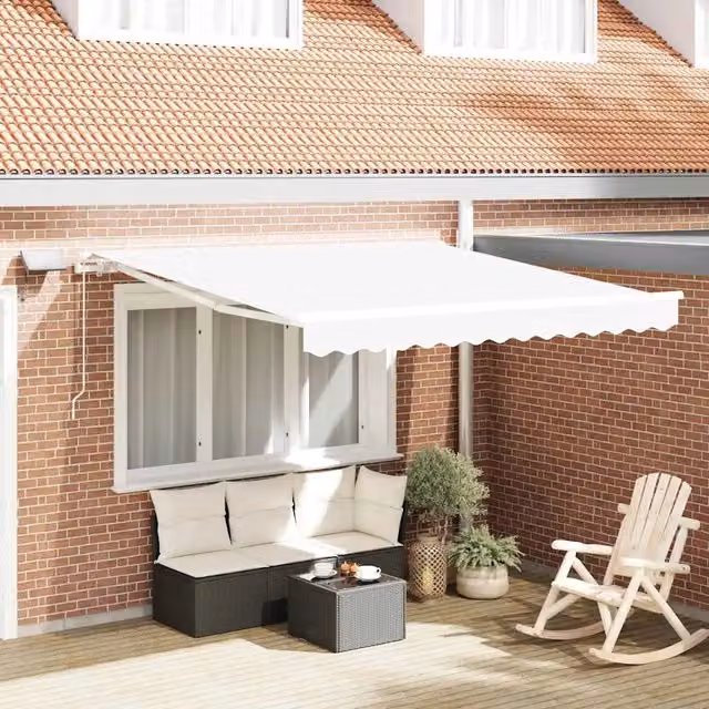 Tenda retrattile Bianco 300 x 250 cm Tessuto e Alluminio 3330070