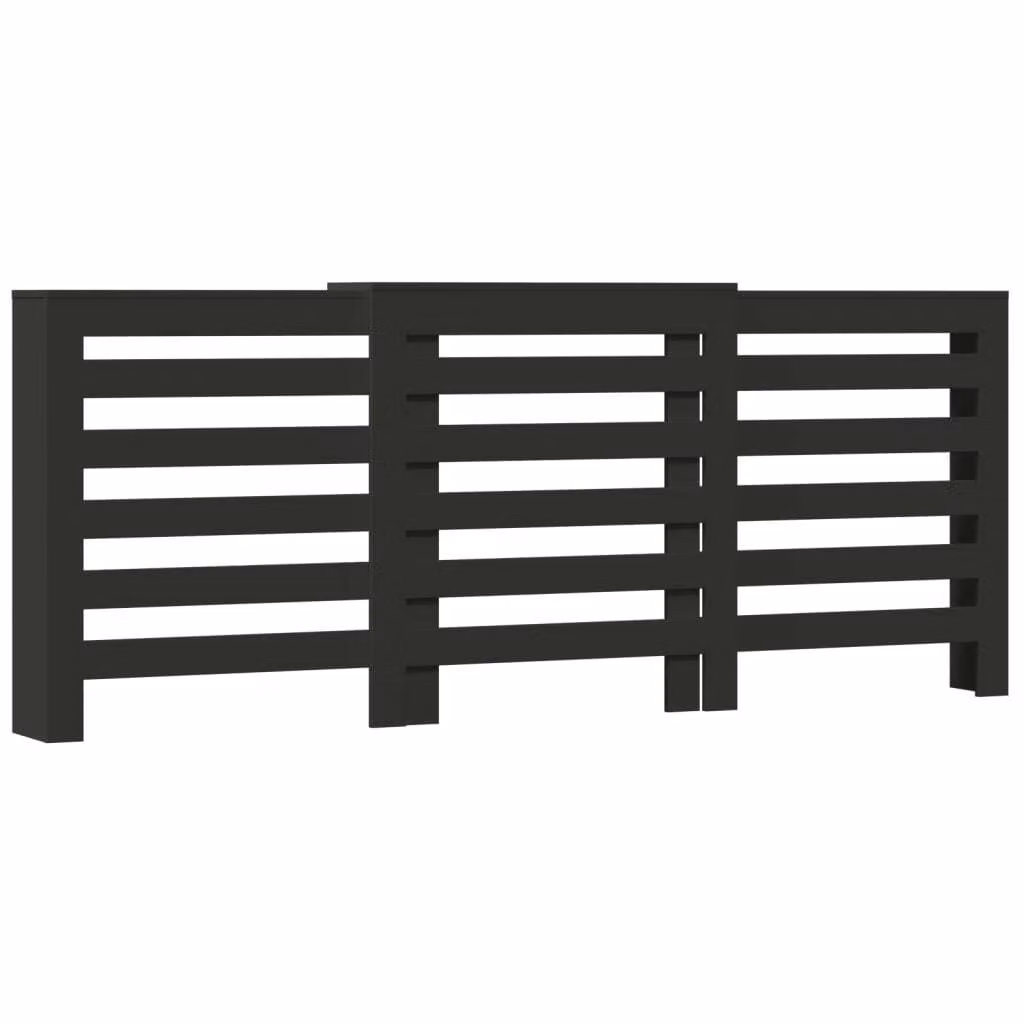 Copertura Termosifone Nera 205x21,5x83,5 cm Legno Multistrato
