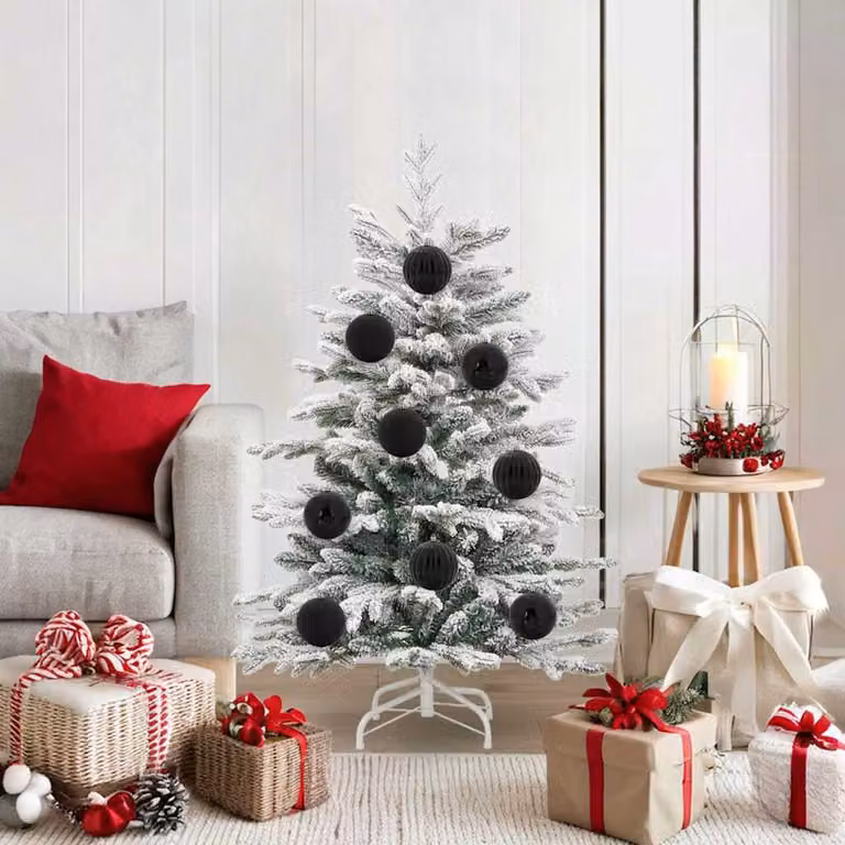 Set di 15 palline di Natale vidaXL nere in plastica, diametro: 10 cm