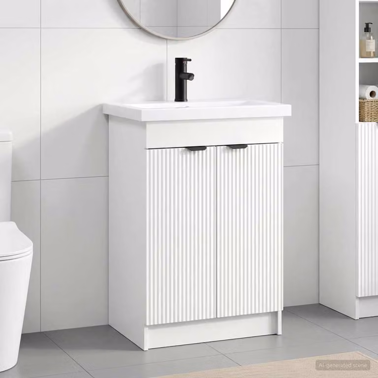 Set di mobili per il bagno moderno vidaXL Bianco L: 78,5 cm, P: 37,5 cm, H: 81 cm