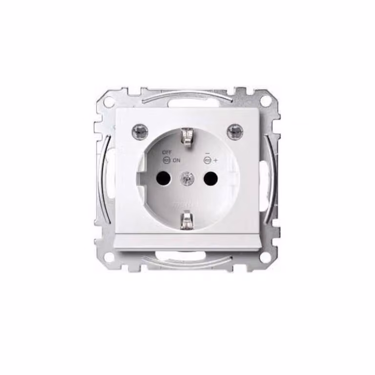 Merten MEG2304-0319, Tipo di presa: CEE 7/3, Tipi di spina supportati: CEE 7/4, Colore del prodotto: Bianco, Materiale: Thermopla