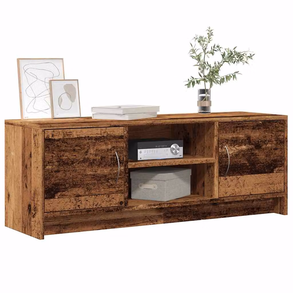 vidaXL Mobile Porta TV in Legno Antico Marrone con Ripiani per Media, L 102 cm x P 30 cm x H 37,5 cm