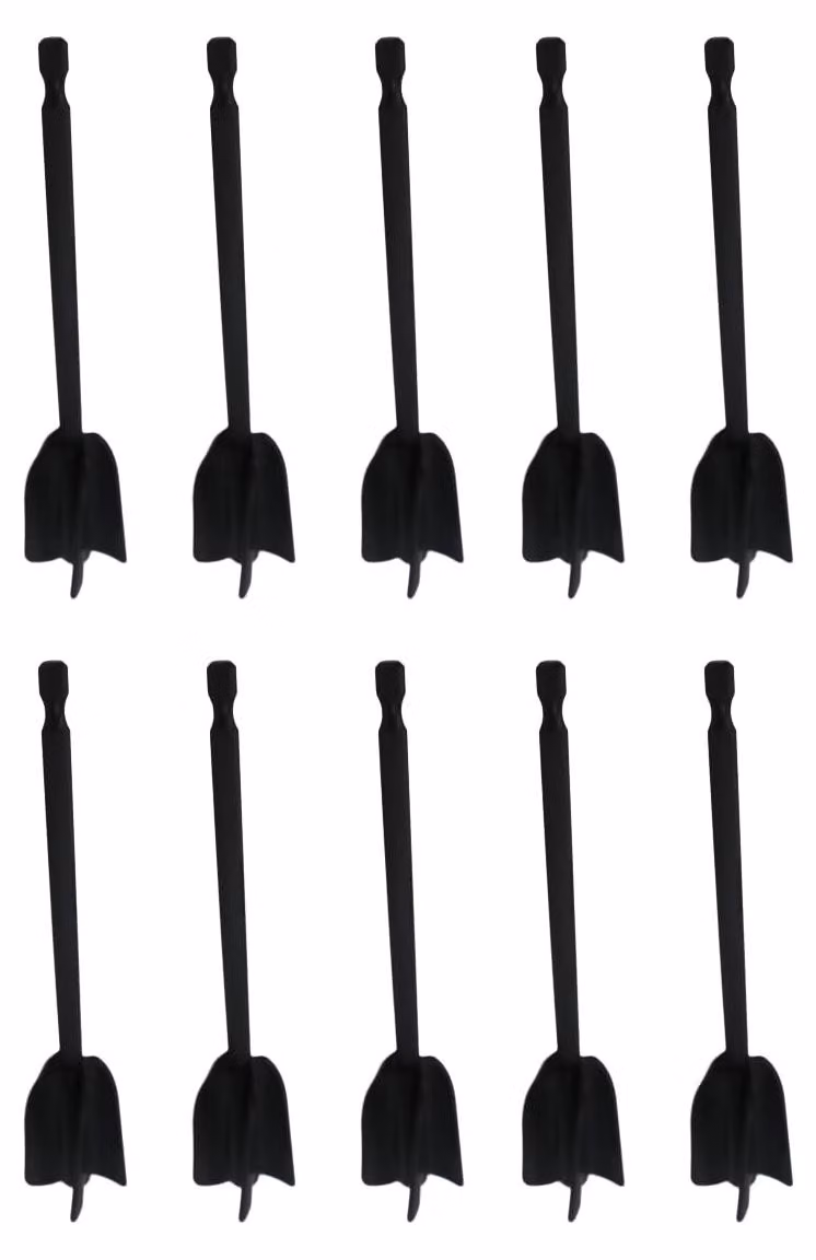 10 pale per miscelare resine epossidiche, 16,5 cm, in plastica ABS, colore nero, per trapano