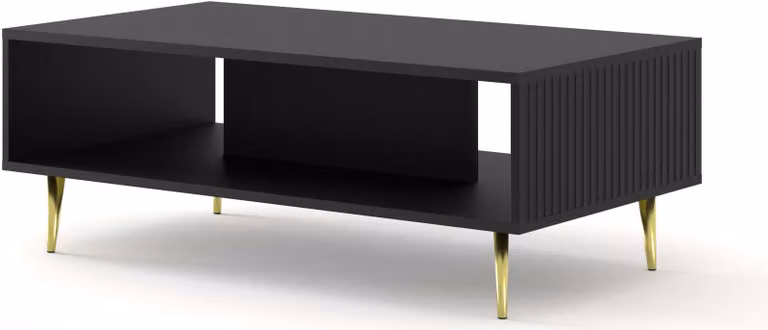 FURNLUX Tavolino Ravenna B Black And Gold 90cm / Colore principale: Nero / Dimensioni: 90 x 43 x 60 cm
