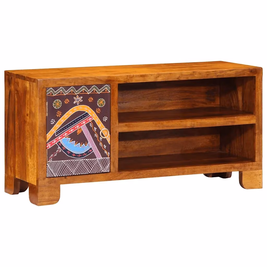 Mobile Porta TV Multicolore in Legno di Acacia Massello vidaXL L 90 x P 30 x H 45 cm – 2