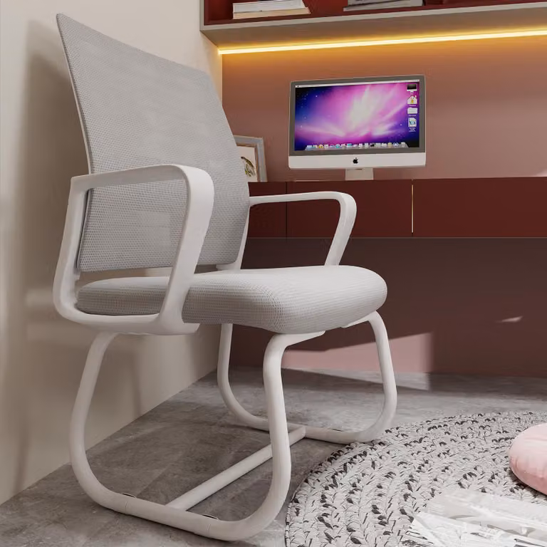 Sedia da ufficio STILVORA con schienale in rete traspirante per un maggiore comfort, sedia da computer realizzata in metallo resistente e dotata di braccioli, ideale per l'ufficio domestico, il soggiorno o la camera da letto