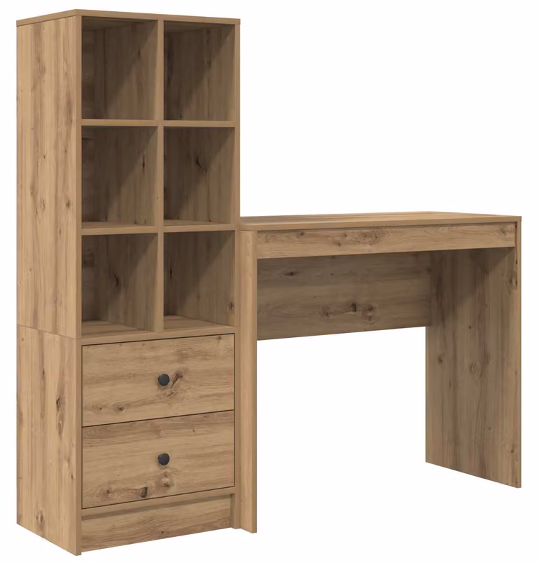 Scrivania con cassetto con lo scaffale 2 pcs Rovere artigianale