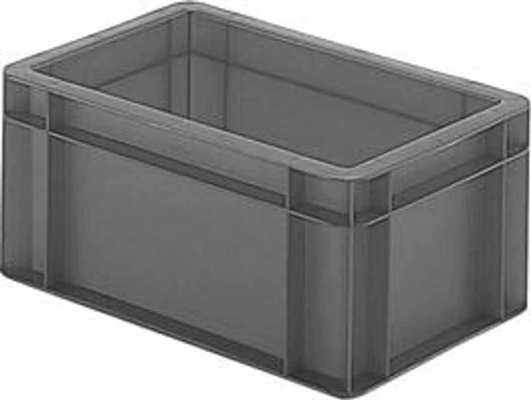 LA-KA-PE Contenitore impilabile per il trasporto L300xL200xH145mm - TK300/145-0 GRIGIO