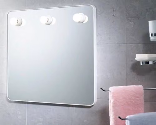 Specchio da bagno con luci LED GEDY bianco L: 55 cm, H: 60 cm