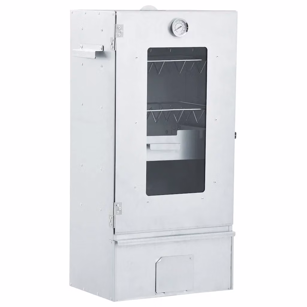Forno Affumicatore BBQ Generatore Fumo Freddo Videx in Acciaio Zincato Argento con Termometro – 2
