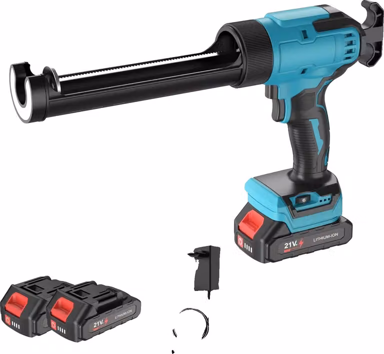 Dichtgun, 6 velocità regolabili, illuminazione a LED, 2 batterie