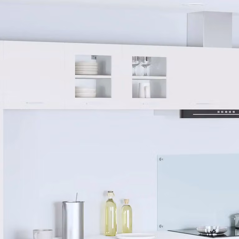 Set di 2 armadi pensili da cucina vidaXL in MDF bianco opaco
