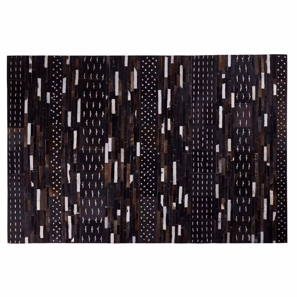 Tappeto patchwork moderno BELIANI in pelle e lana marrone, L: 230 cm, P: 160 cm – 2
