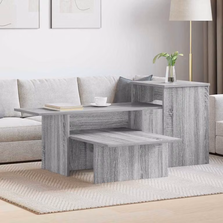 vidaXL Tavolo consolle moderno in MDF laminato Grigio, L 91,5 x P 35 x H 38,5 cm