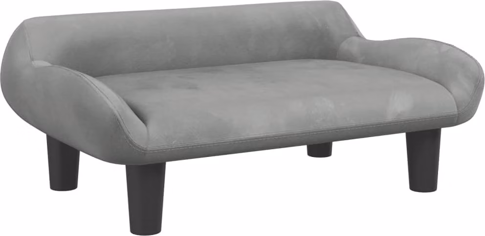 Lettino per Cani Grigio Chiaro 70x40x24 cm in Velluto