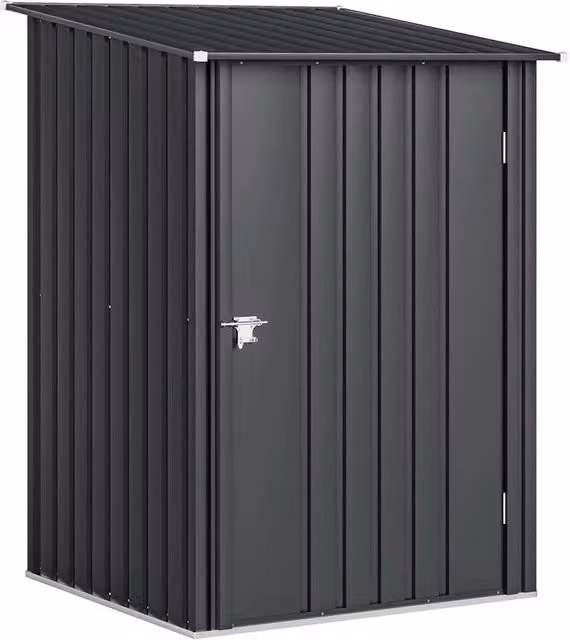 Casetta da giardino porta attrezzi in acciaio galvanizzato con porta, colore antracite, L 100 cm x P 104 cm x H 160 cm
