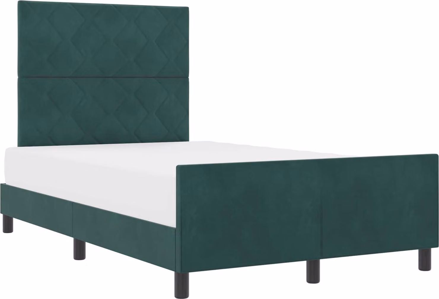 Letto a molle con testata verde scuro 120 x 200 cm in velluto