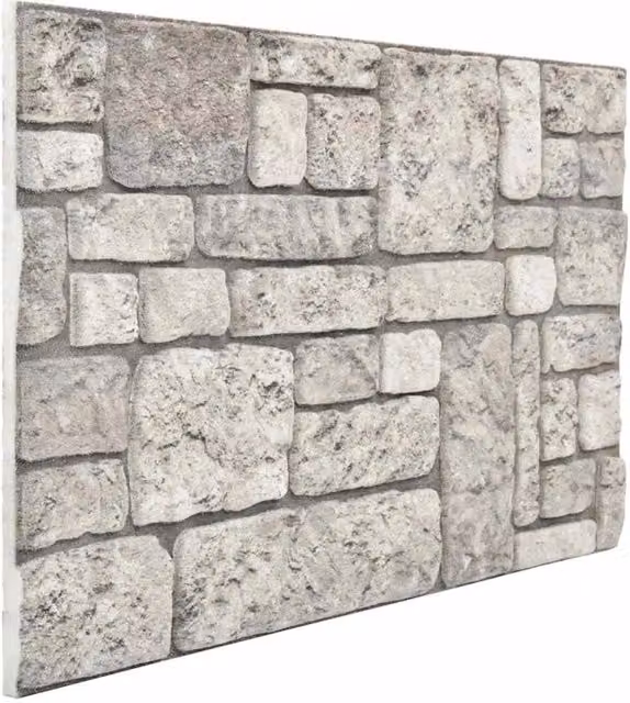 Set di 10 pannelli da parete in schiuma EPS grigia vidaXL, L: 100 cm, H: 50 cm