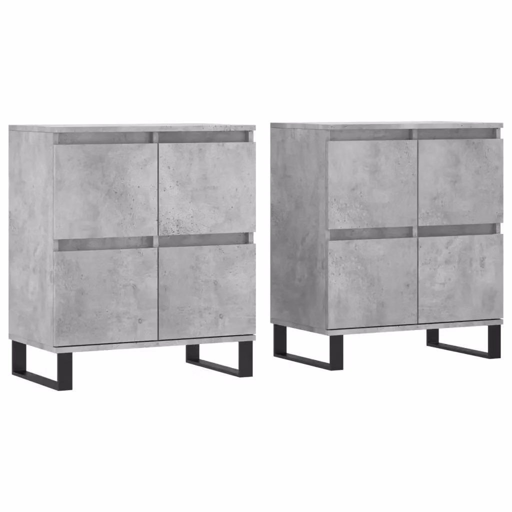 Set di 2 credenze vidaXL in legno multistrato grigio matt, da appendere al muro per la tua sala da pranzo – 2