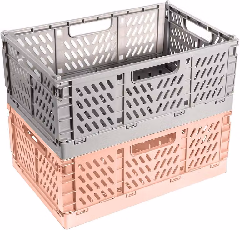 Contenitori in plastica, 2 pezzi, 30,5 x 20 x 12 cm, impilabili, adatti per cucina e camera da letto