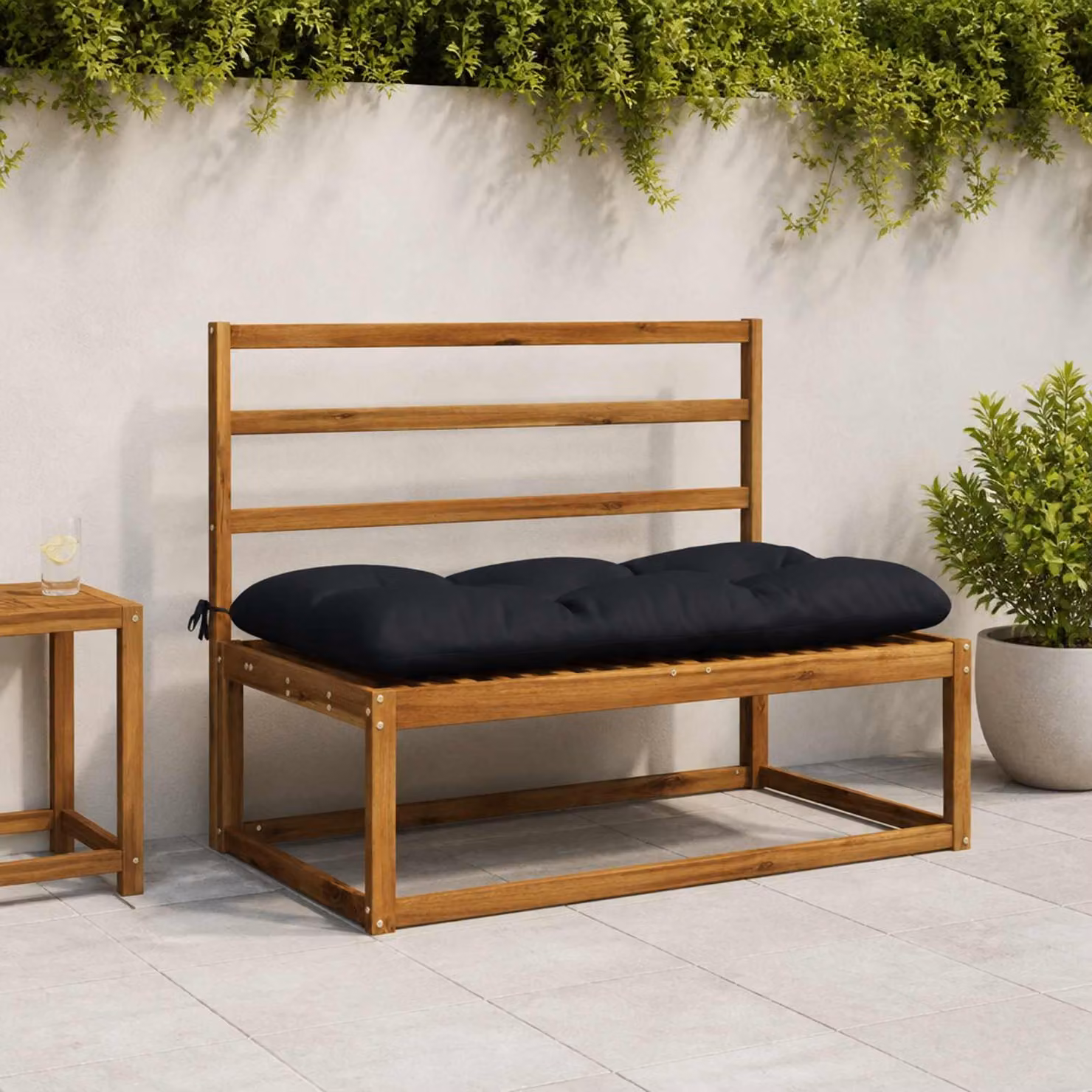 Set di 2 cuscini per panchina vidaXL VIANEN in poliestere blu scuro con fodera rimovibile e resistente ai raggi UV