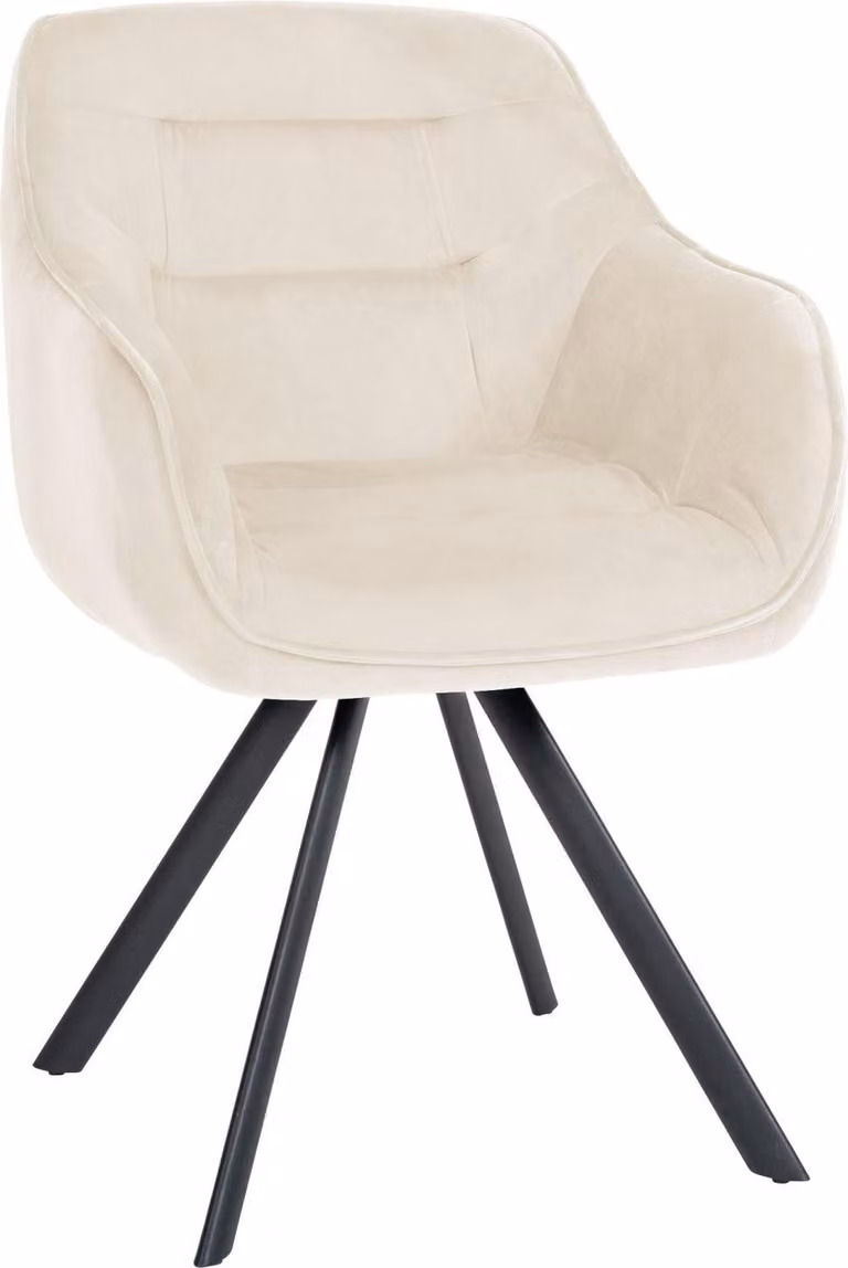 Sedia da pranzo elegante - Sedia da cucina - Comfort ergonomico e facilità di manutenzione - Design amichevole | Colore: Crema | Materiale: Morbido