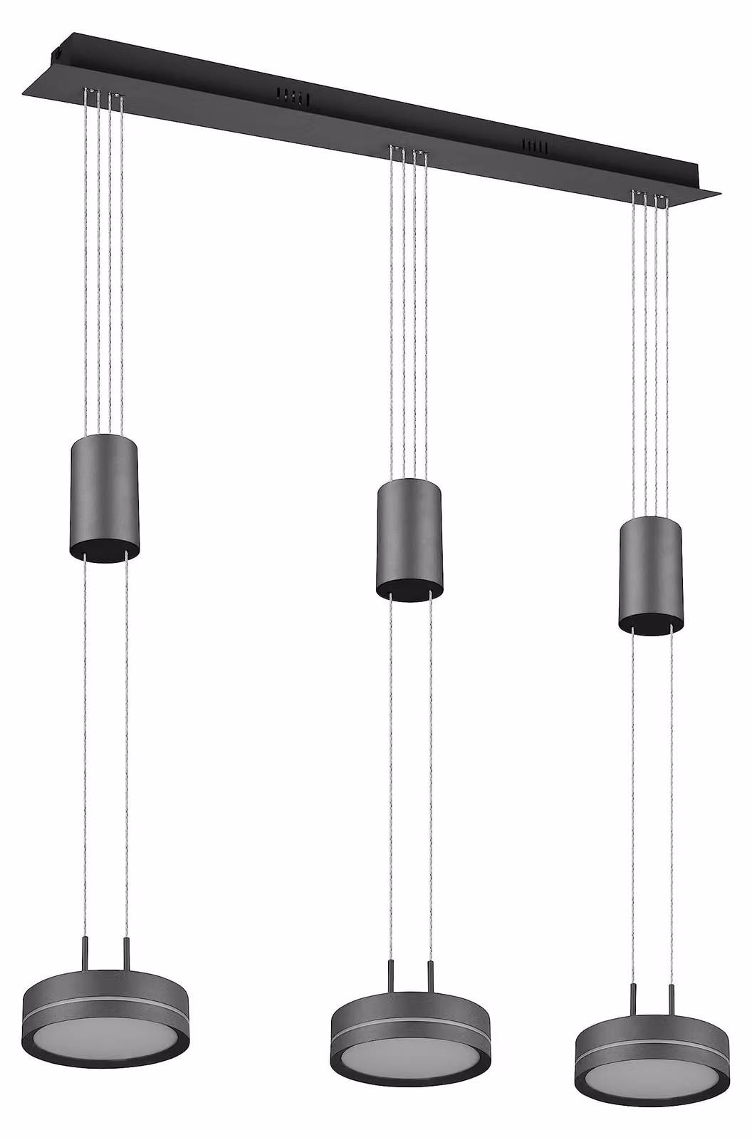 Lampada a sospensione Franklin, 3 luci, LED, 9 W, 3000 K, antracite, 85 cm