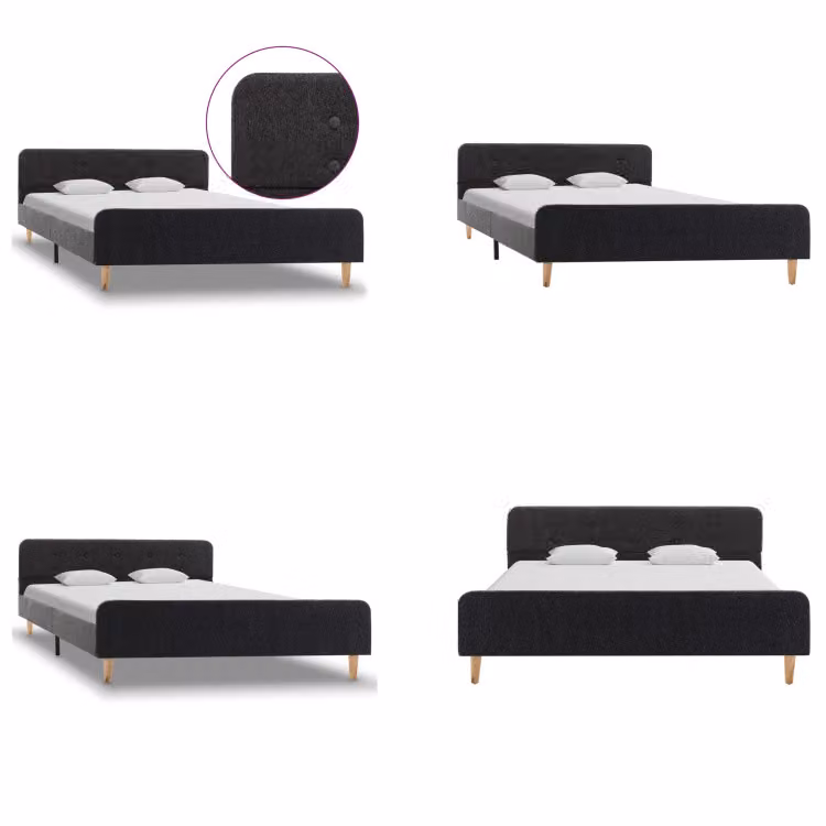 vidaXL Struttura letto in iuta grigio scuro 160x200 cm - Struttura letto - Cornici letto - Struttura letto - Letto