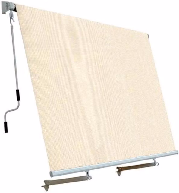 Tenda da sole avvolgibile a caduta con bracci in alluminio e tessuto in poliestere impermeabile Beige L/P: 250 x 250 cm