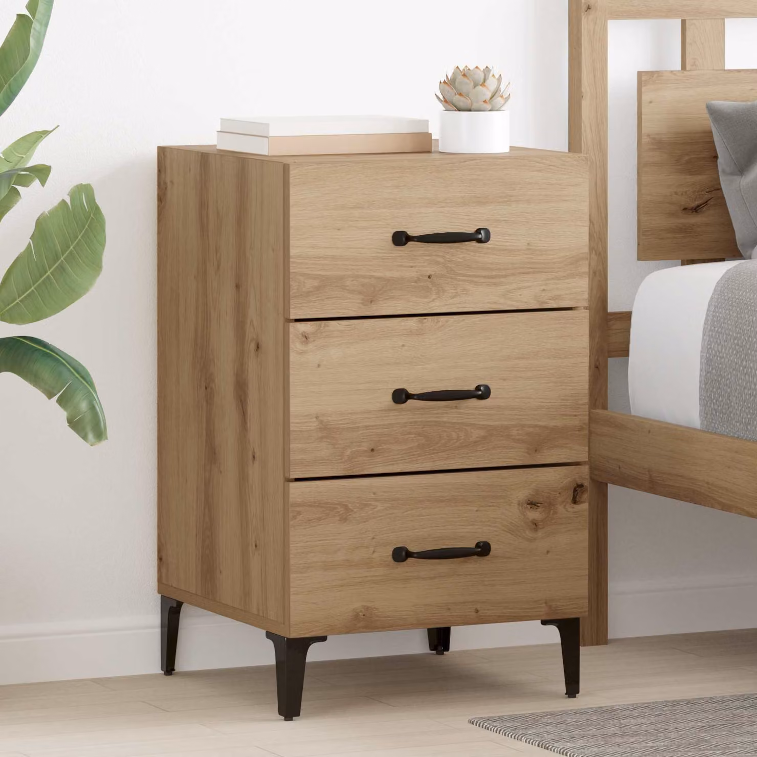 Armadio da Notte vidaXL in Rovere Marrone L/P/H: 40 x 40.5 x 66 cm